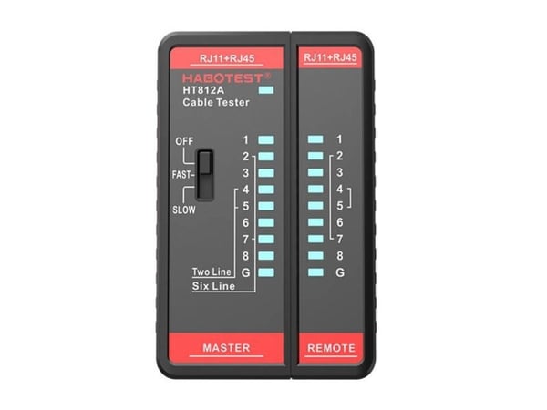 Nettverkskabeltester Habotest HT812A RJ45/RJ14/RJ12/RJ9