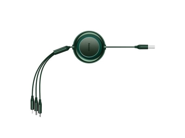 Baseus Bright Mirror 2 USB - 3-i-1-kabel for micro USB - USB-C - Lightning 3,5 A 1,1 m - grønn