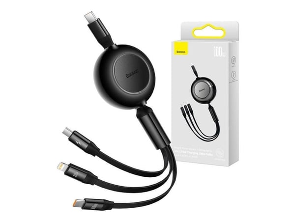 Baseus CAMJ010201, 1,1 m, USB C, USB C/Micro USB-A/Lightning, USB 3.2 Gen 1 (3.1 Gen 1), musta
