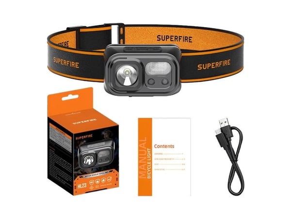 Latarka czołowa Superfire HL23, 220lm, USB-C