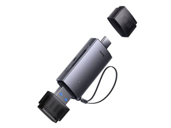 Baseus Lite -sarjan SD/TF-muistikortinlukija, USB + USB-C (harmaa)
