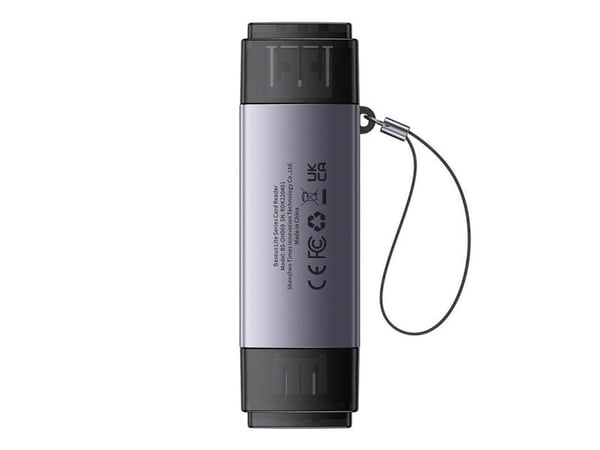 Baseus Lite -sarjan SD/TF-muistikortinlukija, USB + USB-C (harmaa)