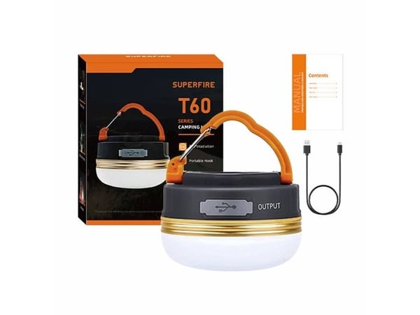 Superfire campinglampe T60, 2,5W, 1000mAh