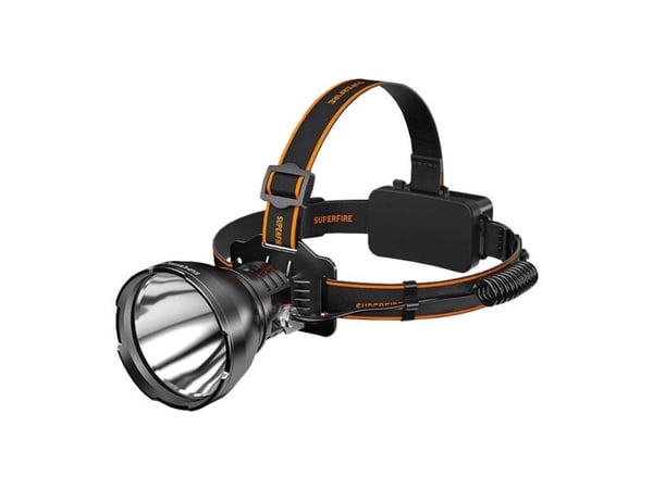 Superfire HL60 - Hodelykt - LED-lyspære - 36 W - hvitt lys - svart