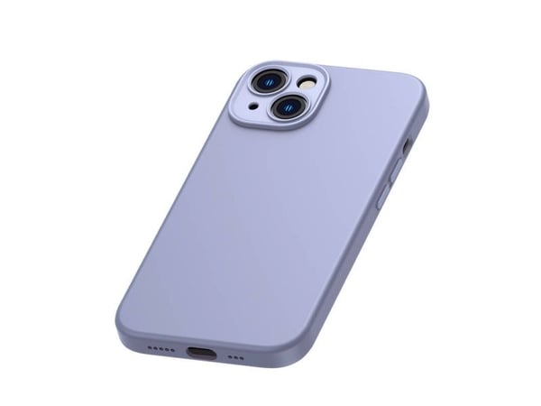 Baseus Liquid Silica Gel-deksel til iPhone 14 Plus (lavendel) + herdet glass + rengjøringssett