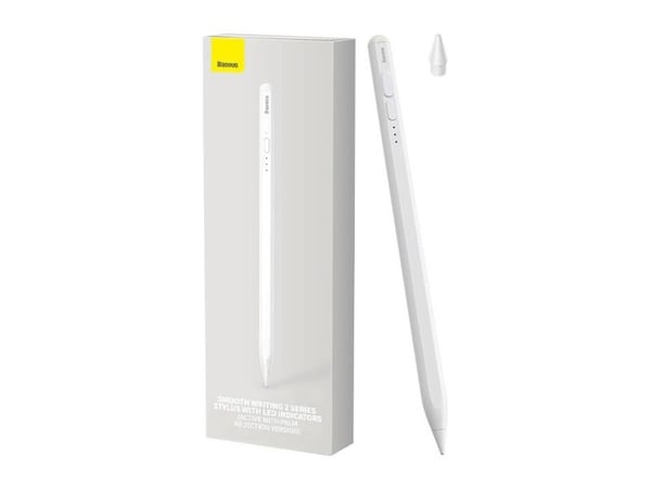Baseus stylus-penn aktiv med batteriindikator (hvit)