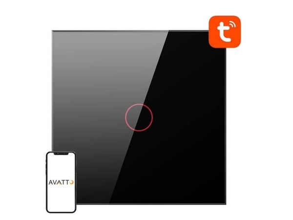 Kosketuskytkin WiFi Avatto TS02-EU-B1 Single TUYA (musta)
