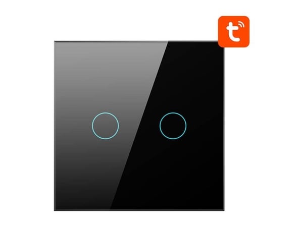 Berøringslysbryter ZigBee Avatto ZTS02-EU-B2 Double TUYA (svart)