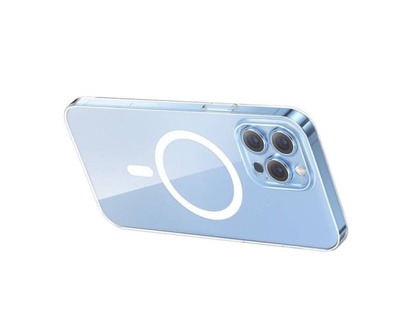 Baseus magnetiskt Crystal Clear mobilskal för iPhone 13 Pro (transparent) med helskärms härdat glas-skärmskydd och rengöringskit
