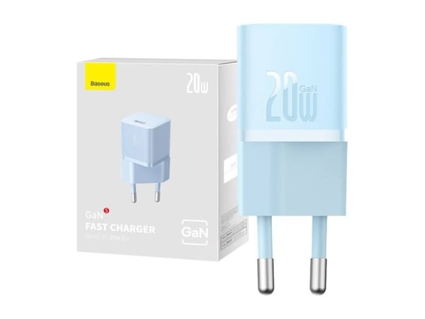Baseus GaN5 20W Mini, Innendørs, AC, Blå