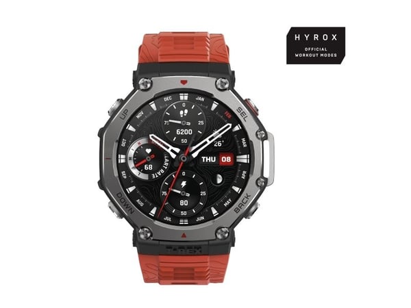 Amazfit T-Rex 3 Lava, 3,81 cm (1.5"), AMOLED, Berøringsskjerm, 32 GB, GPS, 68,3 g