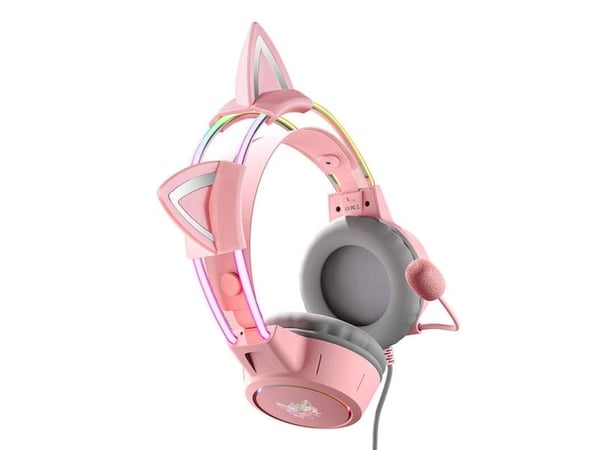 ONIKUMA X15Pro spillhodetelefoner Rosa/katteører