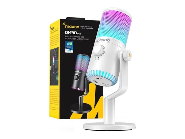 Mikrofoni Maono Microphone Gamingowy Maono DM30RGB (biały)