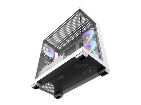 Darkflash-deksel Darkflash DS900 datamaskindeksel (hvit) + 7 ARGB-vifter