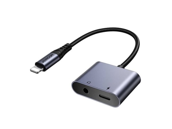 Joyroom DAC-adapter 2-i-1 SY-L01 Lightning / Lightning, 3,5 mm mini jack, svart