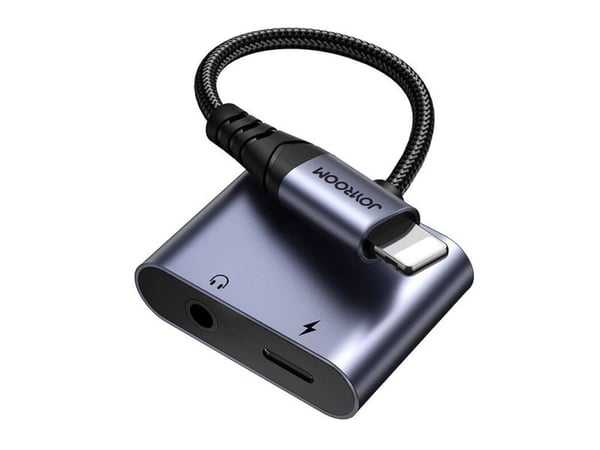 Joyroom DAC-adapter 2-i-1 SY-L01 Lightning / Lightning, 3,5 mm mini jack, svart
