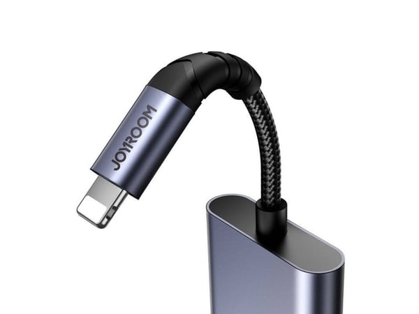 Joyroom DAC-adapter 2-i-1 SY-L01 Lightning / Lightning, 3,5 mm mini jack, svart