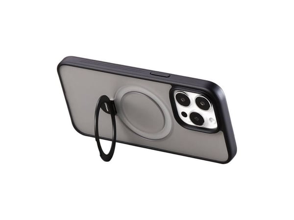 Magnetisk beskyttelsesetui med holder Joyroom JR-BP004 til iPhone 15 Pro (svart)