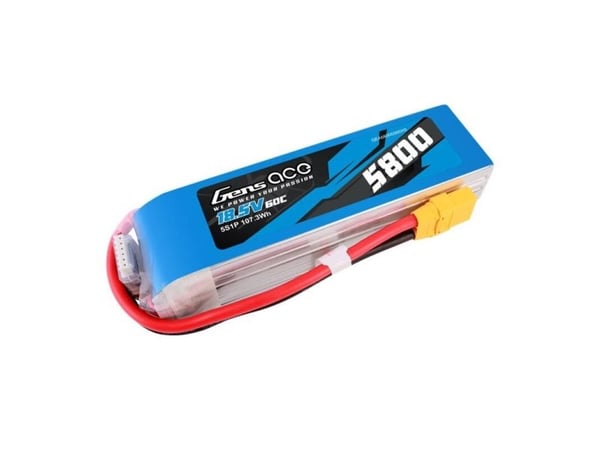 Gens ace 5800mAh 60C 18,5V 5S1P Lipo batteri med XT90 plugg