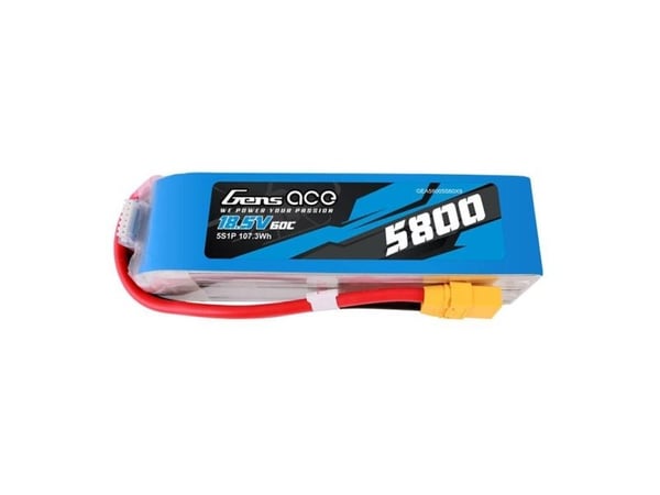 Gens ace 5800mAh 60C 18,5V 5S1P Lipo batteri med XT90 plugg
