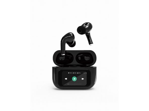 Gembird TWS-LCD-ANC-01-BK - True wireless-hodetelefoner med mikrofon - i øret - Bluetooth