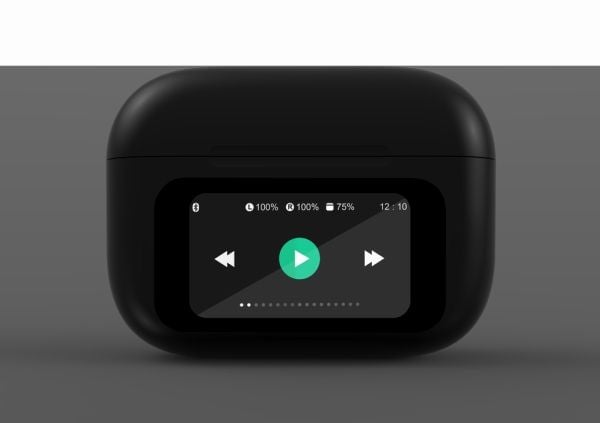 Gembird TWS-LCD-ANC-01-BK - True wireless-hodetelefoner med mikrofon - i øret - Bluetooth