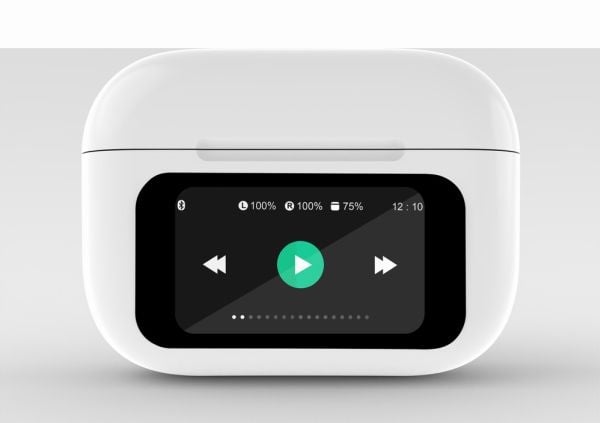 Gembird TWS-LCD-ANC-01-W - True wireless-hodetelefoner med mikrofon - i øret - Bluetooth