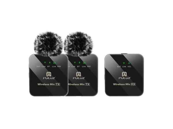 PULUZ trådløs mikrofon i slipsutforming 2 TX + 1 RX