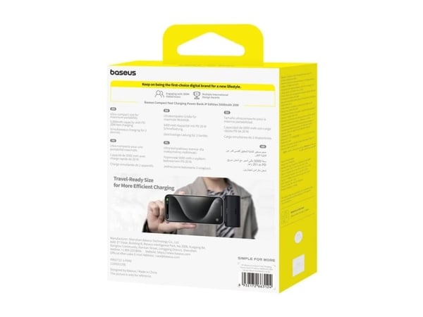 Baseus Compact Lightning powerbank 5000 mAh 20W PD svart P10068307113-00