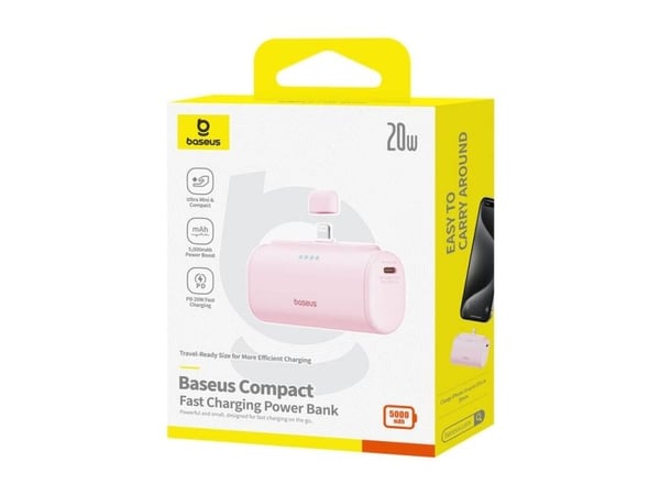 Powerbank OS-Baseus Compact IP 5000mAh 20W (vaaleanpunainen)