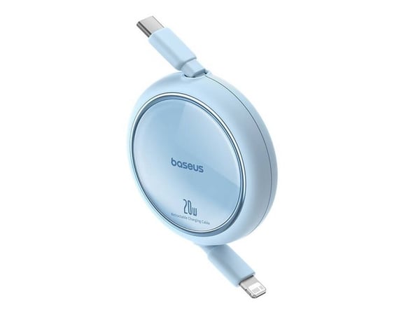 Baseus Free2Pull uttrekkbar USB C til iP Lightning hurtigladerkabel 1 m 20 W blå (P10364501311-00)