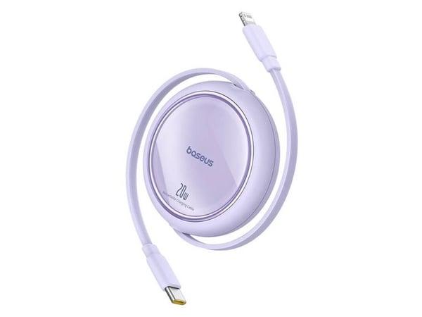 Baseus Free2Pull uttrekkbart USB C til iPhone Lightning hurtigladekabel 1 m 20 W lilla (P10364501511-00)