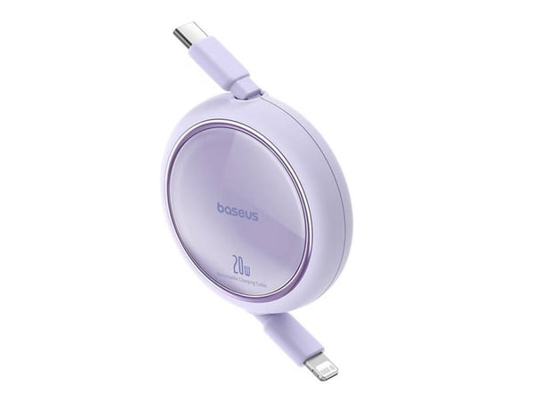 Baseus Free2Pull uttrekkbart USB C til iPhone Lightning hurtigladekabel 1 m 20 W lilla (P10364501511-00)