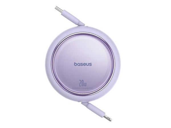 Baseus Free2Pull uttrekkbart USB C til iPhone Lightning hurtigladekabel 1 m 20 W lilla (P10364501511-00)