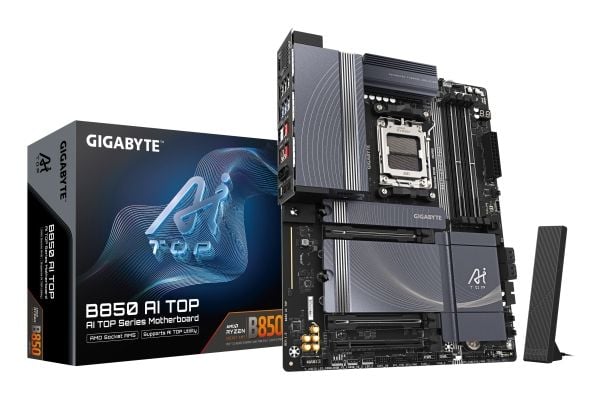 Gigabyte B850 AI TOP - Hovedkort - ATX - Socket AM5 - AMD B850 Chipset - USB-C 3.2 Gen 2x2, USB 3.2 Gen 2, USB 3.2 Gen 1 - Wi-Fi 7, 2 x 10 Gigabit ...