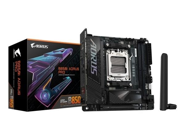 AORUS B850I PRO - Hovedkort - mini-ITX - Socket AM5 - AMD B850 Chipset - USB-C 3.2 Gen2, USB 3.2 Gen 1, USB 3.2 Gen 2 - Bluetooth, 2.5 Gigabit LAN,...