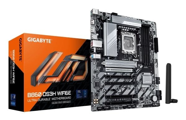 GIGABYTE B860 DS3H WIFI6E, Intel, LGA 1851 (Socket V1), Intel Core Ultra (Series 1), Intel Core Ultra (Series 2), LGA 1851, DDR5-SDRAM, 256 GB