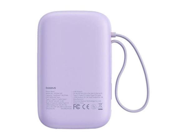 Powerbank Baseus Powerbank Baseus QPow 2 10000mAh 30W 2xUSB-C (lilla)