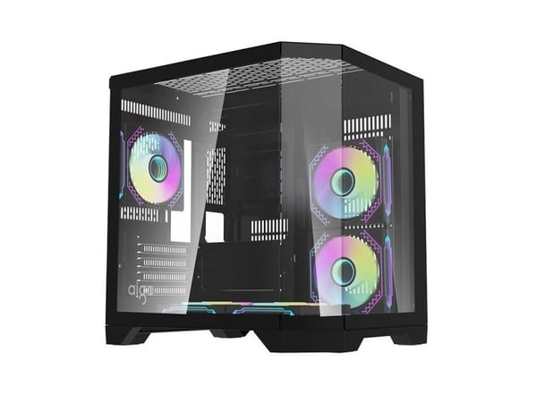 Darkflash FT350 chassi + 5 aRGB-fläktar (svart)