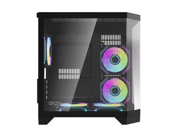 Darkflash FT350 chassi + 5 aRGB-fläktar (svart)