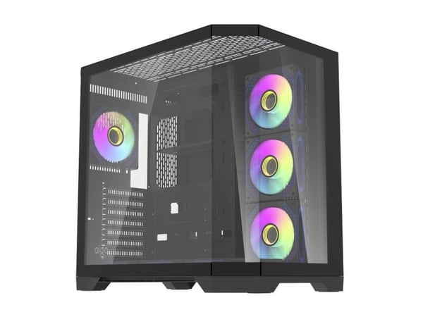 Darflash FT418 PRO kabinett + 7 aRGB-vifter (svart)