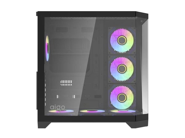 Darflash FT418 PRO kabinett + 7 aRGB-vifter (svart)