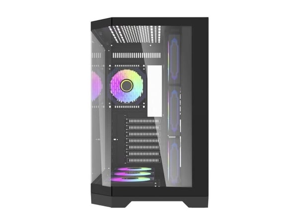 Darflash FT418 PRO kabinett + 7 aRGB-vifter (svart)