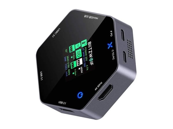 Blitzwolf 8-i-1-dockningsstation BW-TH16 USB 100W LCD Smart Display