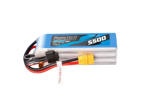 Gens Ace-batteri Gens Ace G-Tech 5500mAh 22,2V 60C 6S1P LIPO med XT90-kontakt