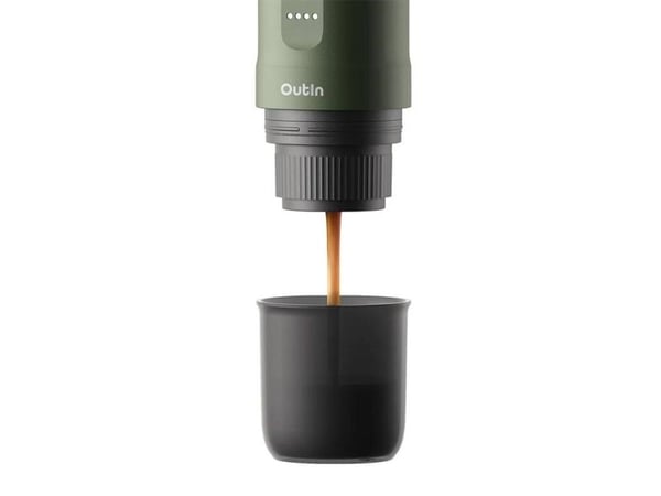 Outin Nano reise kaffemaskin, skoggrønn