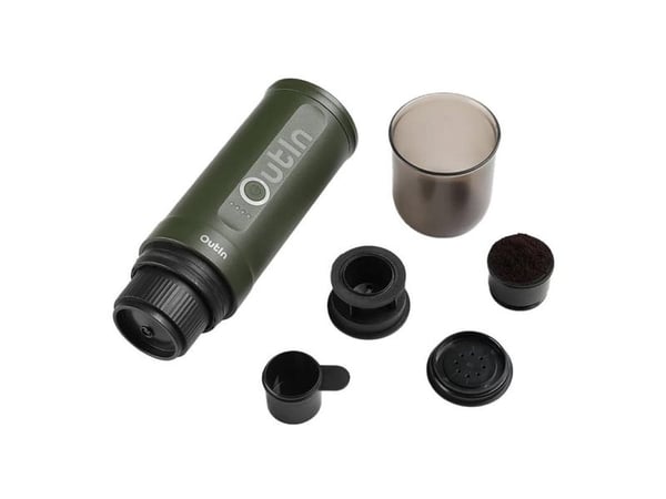 Outin ML Nano bärbar kaffemaskin 7500mAh (grön) + skyddsfodral
