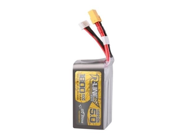 Gens Ace & Tattu Lipo Tattu R-Line versjon 5.0 1800mAh 22.2V 150C 6S batteri med XT60-kontakt