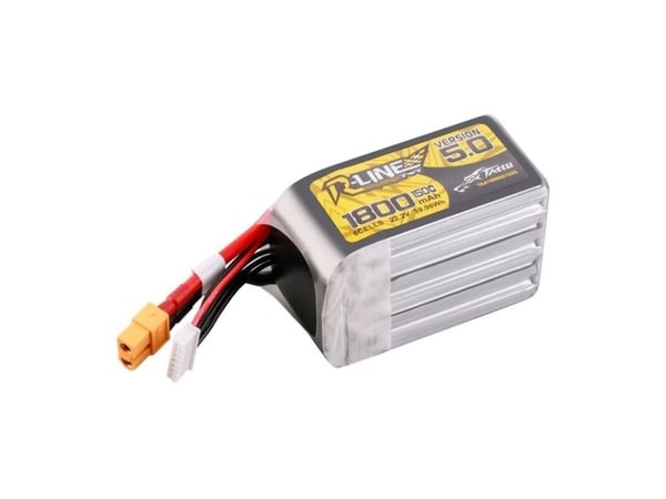Gens Ace & Tattu Lipo Tattu R-Line versjon 5.0 1800mAh 22.2V 150C 6S batteri med XT60-kontakt
