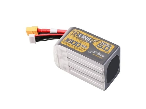 Gens Ace & Tattu Lipo Tattu R-Line versjon 5.0 1800mAh 22.2V 150C 6S batteri med XT60-kontakt